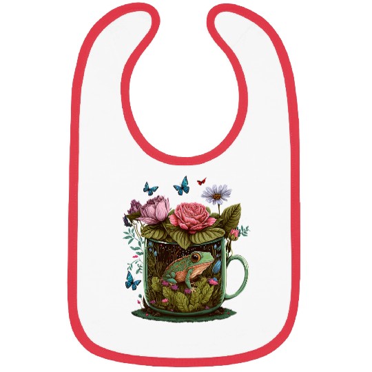 Frog Pet Cottagecore Frog Toad and Teacup Cute Forestcore Aesthetics Bibs