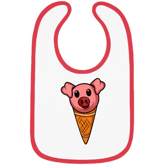 Pig Pet Ice Cream Fun loving Person Bibs