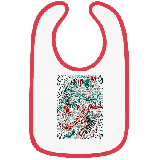 Dragon Pet Two headed twin devil japanese dragon asian inspired Bibs