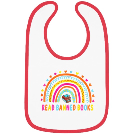 Book Fun I Read Banned Books vintages Rainbow Reading Bibs