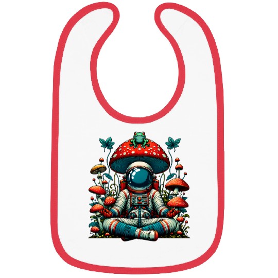 Frog Pet Cottagecore Astronaut Frog Mushroom vintages Aesthetic Space Bibs