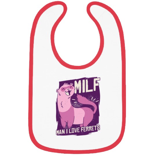 Ferret Pet Man I Love Ferrets Weasel Ferret Bibs