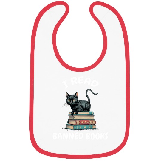 I Read Banned Books And black cats Reader Bookworm Women Men Bibs