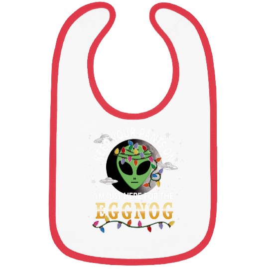 Aliens UFO Funny Christmas Party Eggnog Alien Abduction Quote Bibs