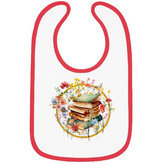 Book Fun Cottagecore Wildflowers Aesthetic Bookworm 6 Bibs