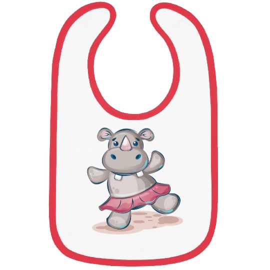 Dancing Hippo Ballerina Bibs