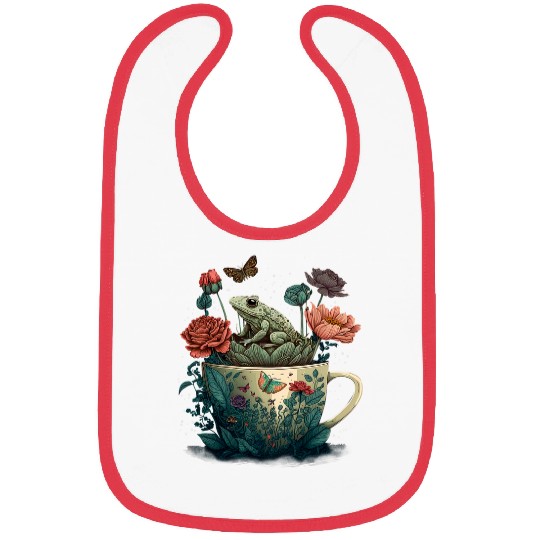 Frog Pet Cottagecore Frog Toad and Mug Cute Forestcore Aesthetics Bibs