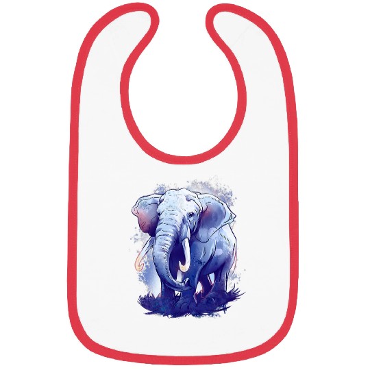 Elephant Mammal Pachyderm Safari Trunk Proboscidean Big Bibs