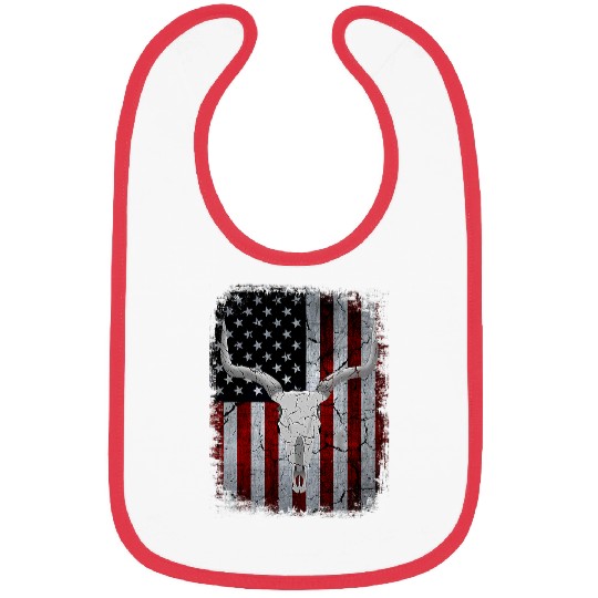 Cow Pet Bull Skull American Flag Cow Skull Western Graphic Wild West 01 Bibs
