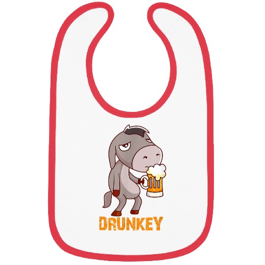 Donkey Pet Drunkey Funny Donkey with Beer Alcohol Horse Mule Bibs