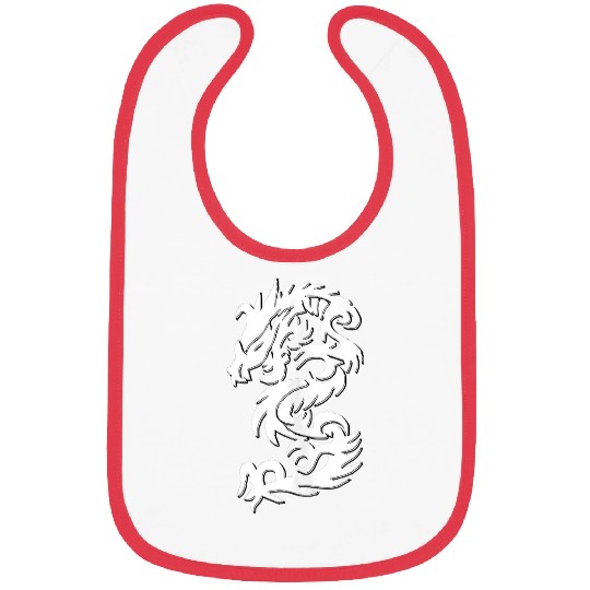 Dragon Pet White Firedrake Chinese dragon kung fun tai chi Bibs