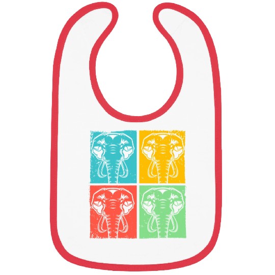 Elephant Mammal Pop Art Animal Bibs