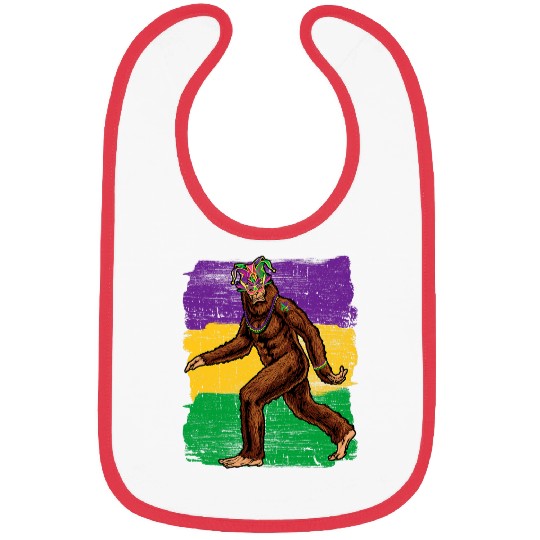 Bigfoot Pet Mardi Gras Jester Bigfoot Sasquatch Cryptid Cryptozoologists Bibs