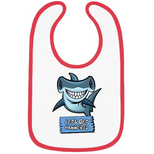 Shark Pet Lets Get Hammered Hammerhead Shark Funny Drinking Bibs