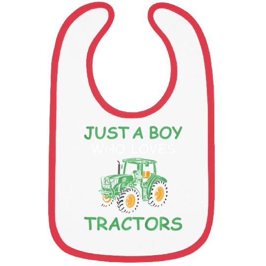 Tractor Fun driving Kids Farm Lifestyle Just A Boy Who Loves Tractors Funny Bibs