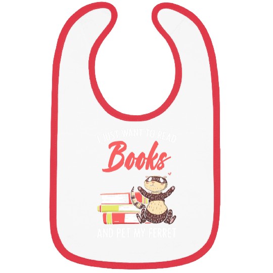 Book Fun Cute Ferret Book Reading Quote For Librarian Storyteller Bibs