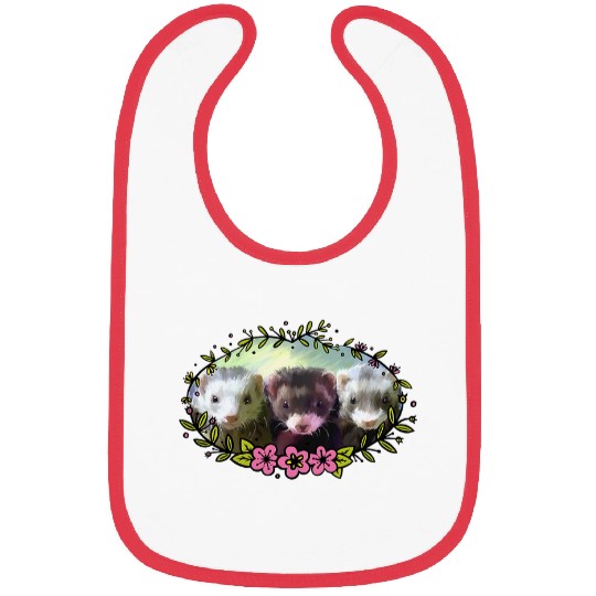 Ferret Pet Mom Portrait I Love Ferrets Bibs
