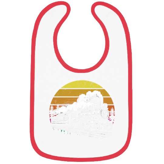 Train Locomotive Steam Engine Railroad Vintage Bibs