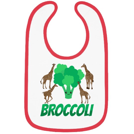 Giraffe Pet Eating Broccoli Bibs
