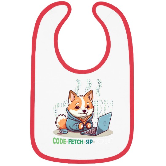 Shiba Inu Pet Code Fetch Sip Repeat Coffee Binary Shiba Inu Programmer Bibs