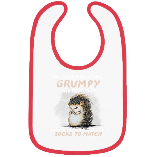 Hedgehog Pet Not Only Wearing Grumpy Pants Today Funny Hedgehog Bibs