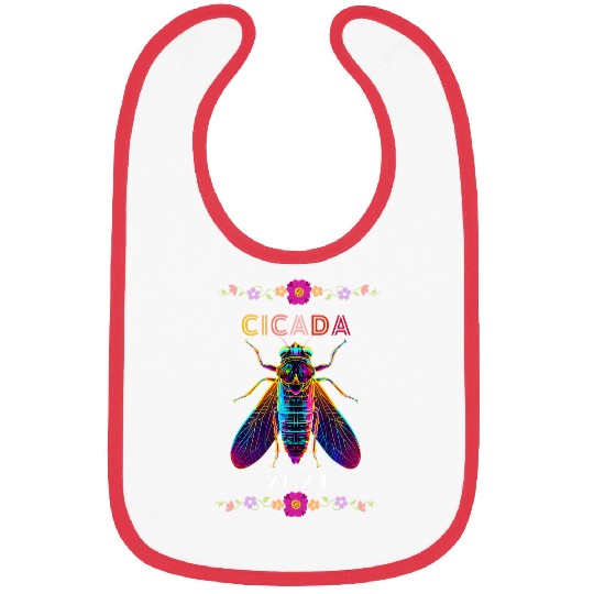 Floral Cicada Insect Bug Colorful Entomology Entomologist Bibs