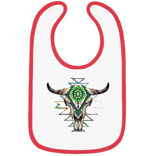 Cow Pet Skull Western Aztec Bull Skull Boho Cow Skull Tees Bibs