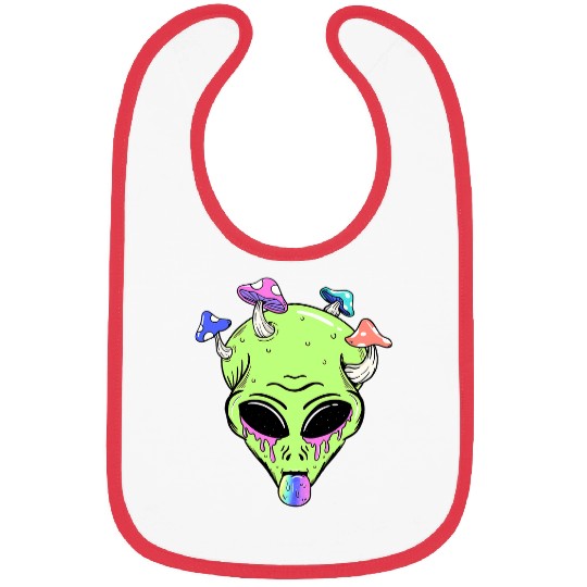 Aliens UFO psychedelics Alien 2Trippy Space Alien Head UFO Bibs