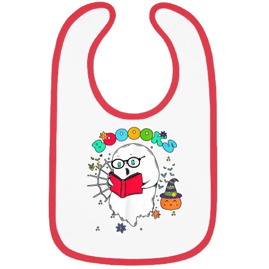 Book Fun cute ghosts book reading teacher school halloween 3 Bibs