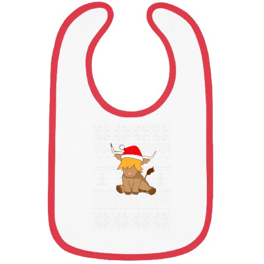 Cow Pet Christmas highland cow knitted pattern ugly Bibs