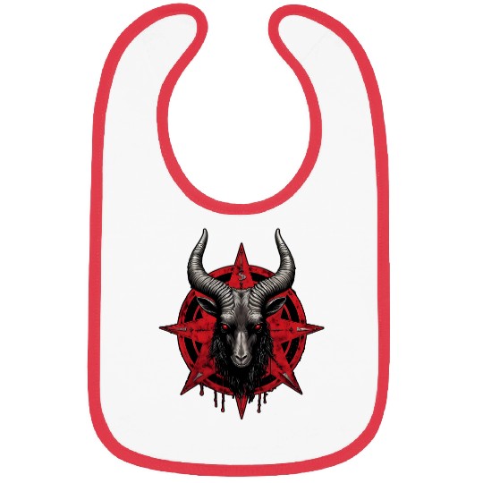 Goats Pet Baphomest Pentagram Satanic Devil Goats Head Occul Bibs