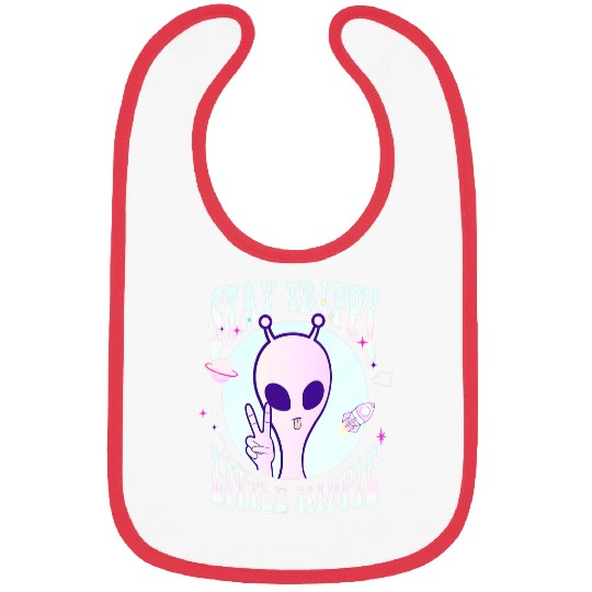 Aliens UFO Trippy Alien Hippie Retro Future Bibs