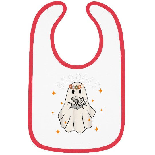 Book Fun Cute ghosts Book Reading Teacher School Funny Halloween 3 Bibs