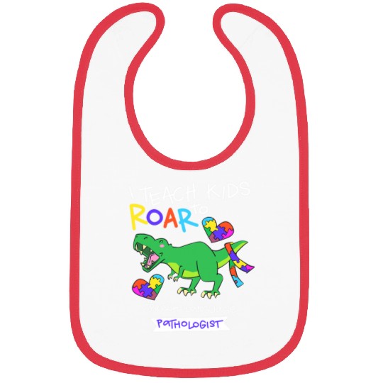 Dinosaur Pet Speech Language Pathologist Dinosaur TRex Roar II Bibs