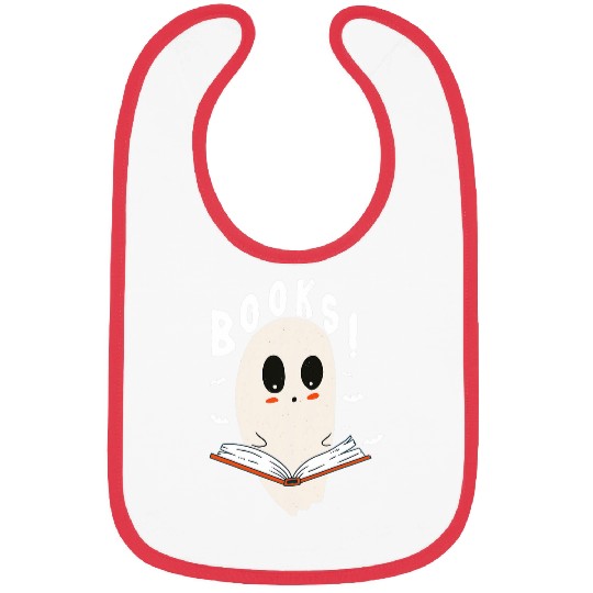 Book Fun cute ghosts book reading halloween teacher top booooks Bibs