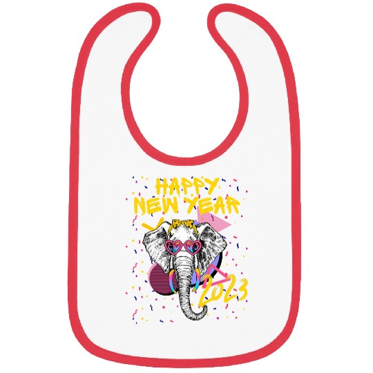 Elephant Mammal Happy New Year NYE Party Funny Happy New Year Bibs