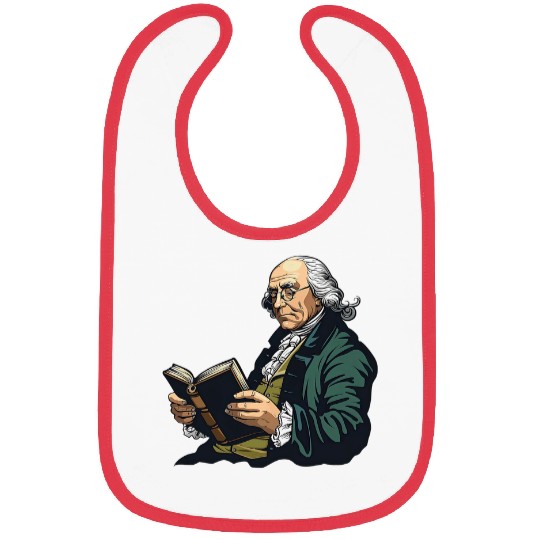Book Fun Benjamin Franklin Reading A Book 1 Bibs