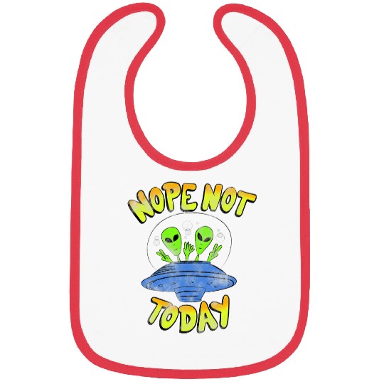 Aliens UFO Trendy Nope Alien UFO Front And Back Bibs