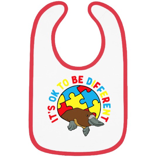 Autism Puzzle Platypus Gift Autistic Its OK To Be Different Bibs