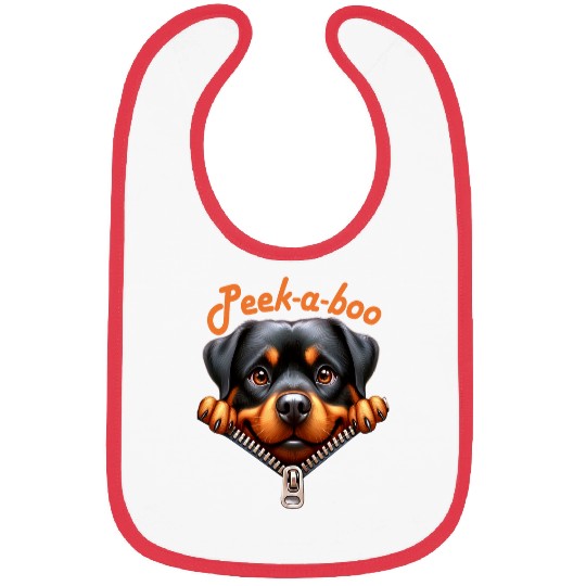 Rottweiler Pet Funny Peekaboo Bibs
