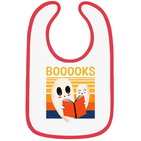 Book Fun Cute ghosts Book Reading Halloween Teacher Puns Booooks Bibs