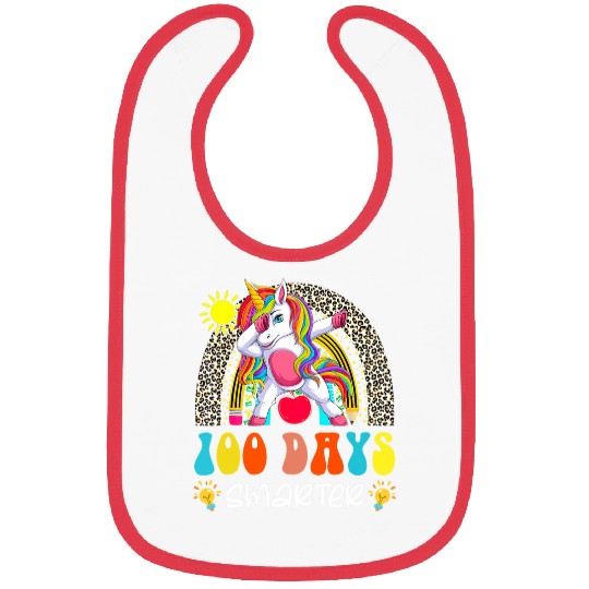 Unicorn Pet 100 Days Smarter Rainbow Unicorn  100th Day School Bibs