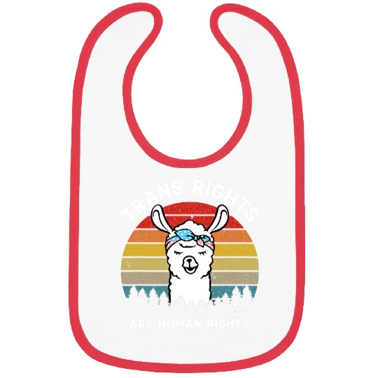 Llama Pet trans rights are human rights llama alpaca lgbtq style Bibs