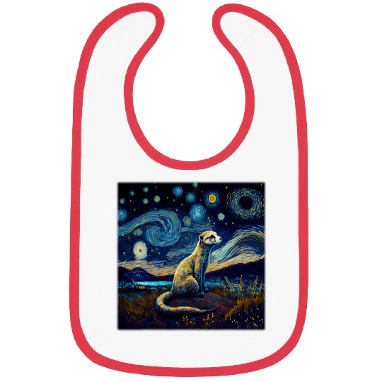 Ferret Pet Surrealism Starry Night Weasel Bibs