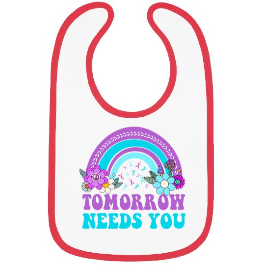 suicides Prevention 988 Ribbon Rainbow Tomorrow Needs You Bibs