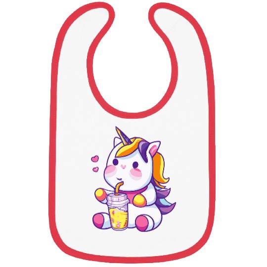 Unicorn Pet Drinking Boba Tea Bubble Tea Cute Bibs