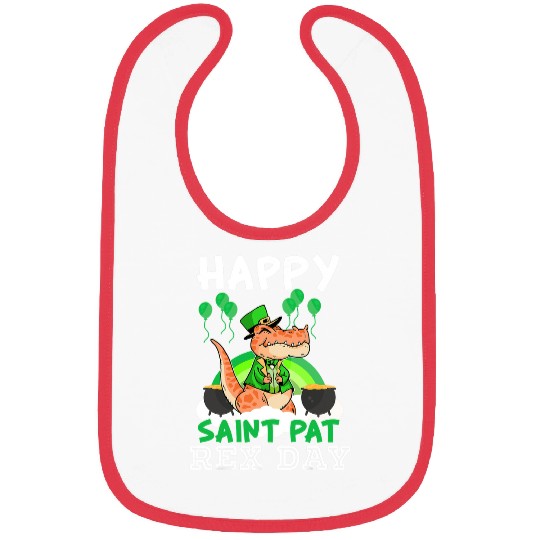 Dinosaur Pet St Patricks Day T rexs Boys Dinosaur Leprechauns Bibs