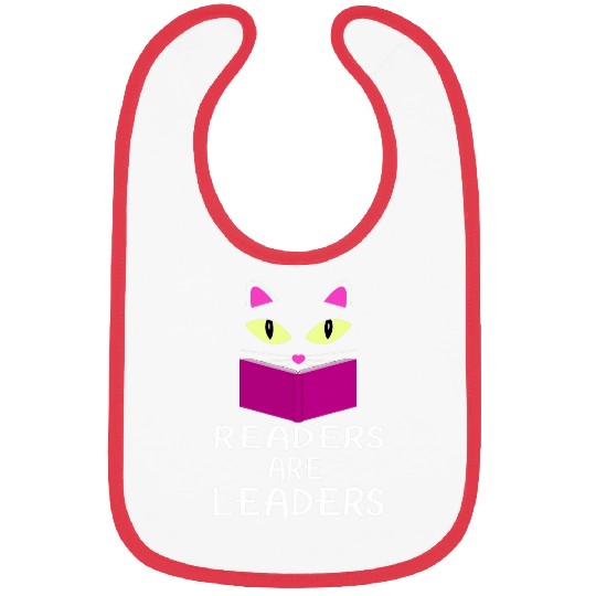 Book Fun Cute Kitty Cat Face Readers Are Leaders Bibs