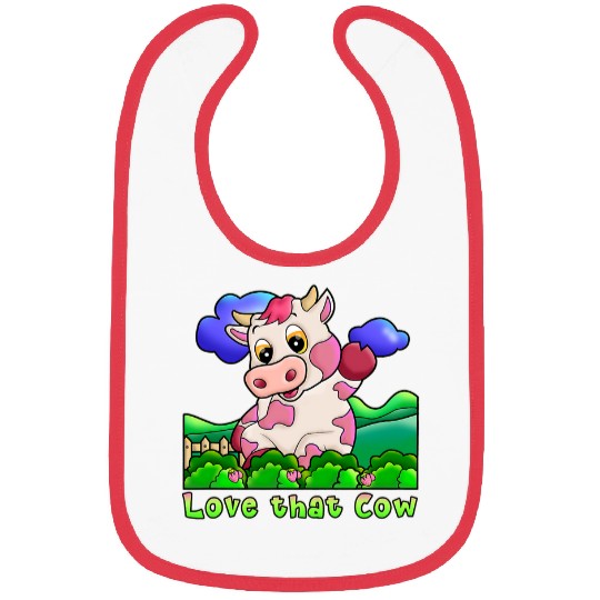Cow Pet Strawberry Cow Design 01 Bibs