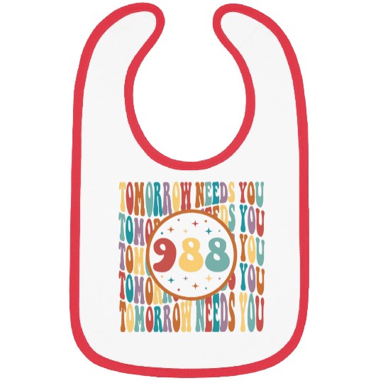 suicides Prevention 988 Ribbon Retro Tomorrow Needs You Sunshine 988 Bibs
